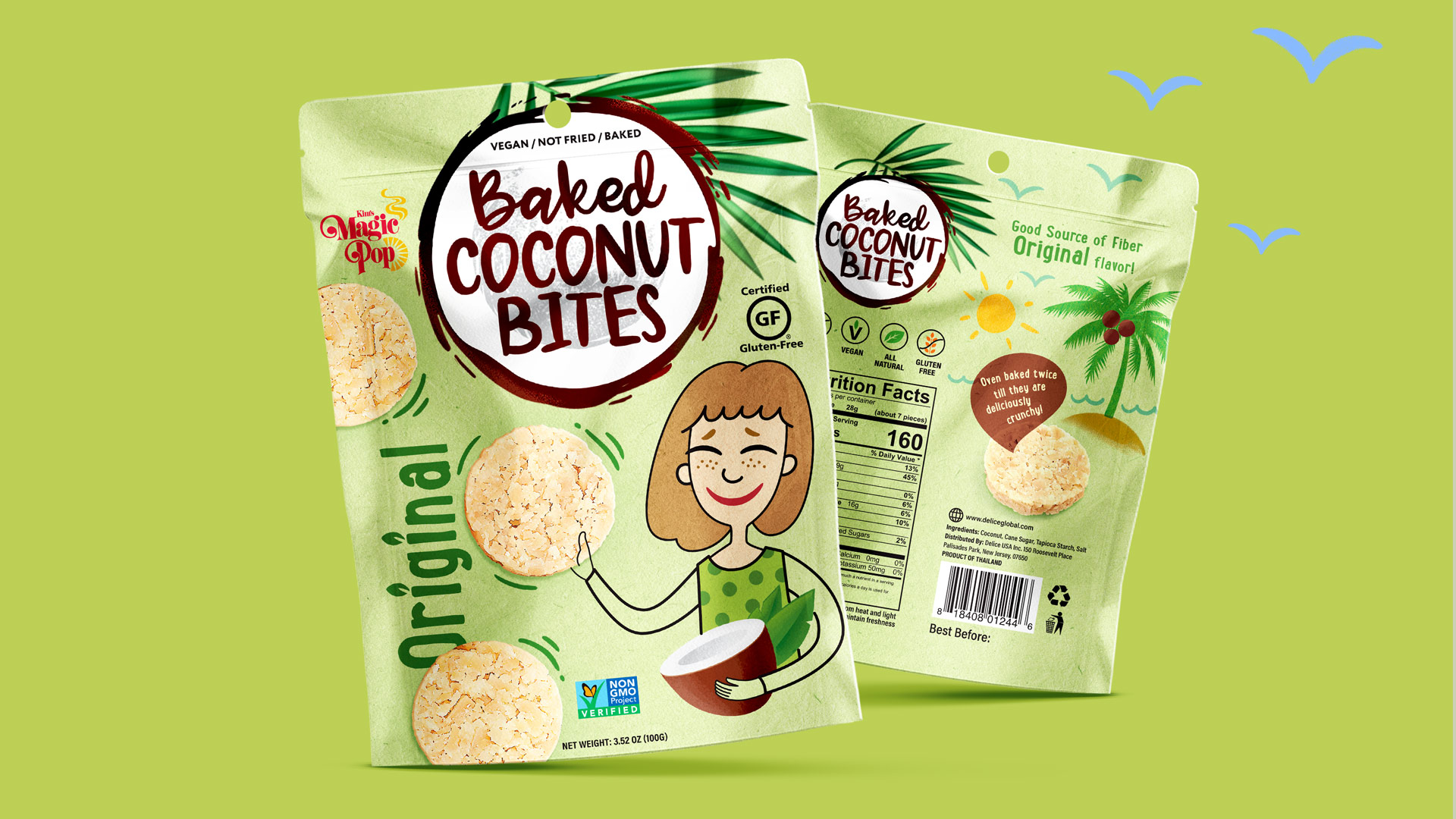Дизайн упаковки кокосового печенья Оригинальный
