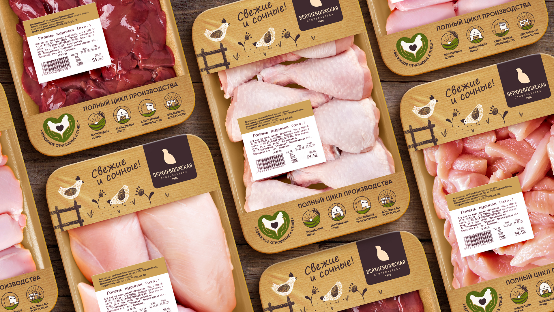 Дизайн упаковки полуфабрикатов из мяса птицы